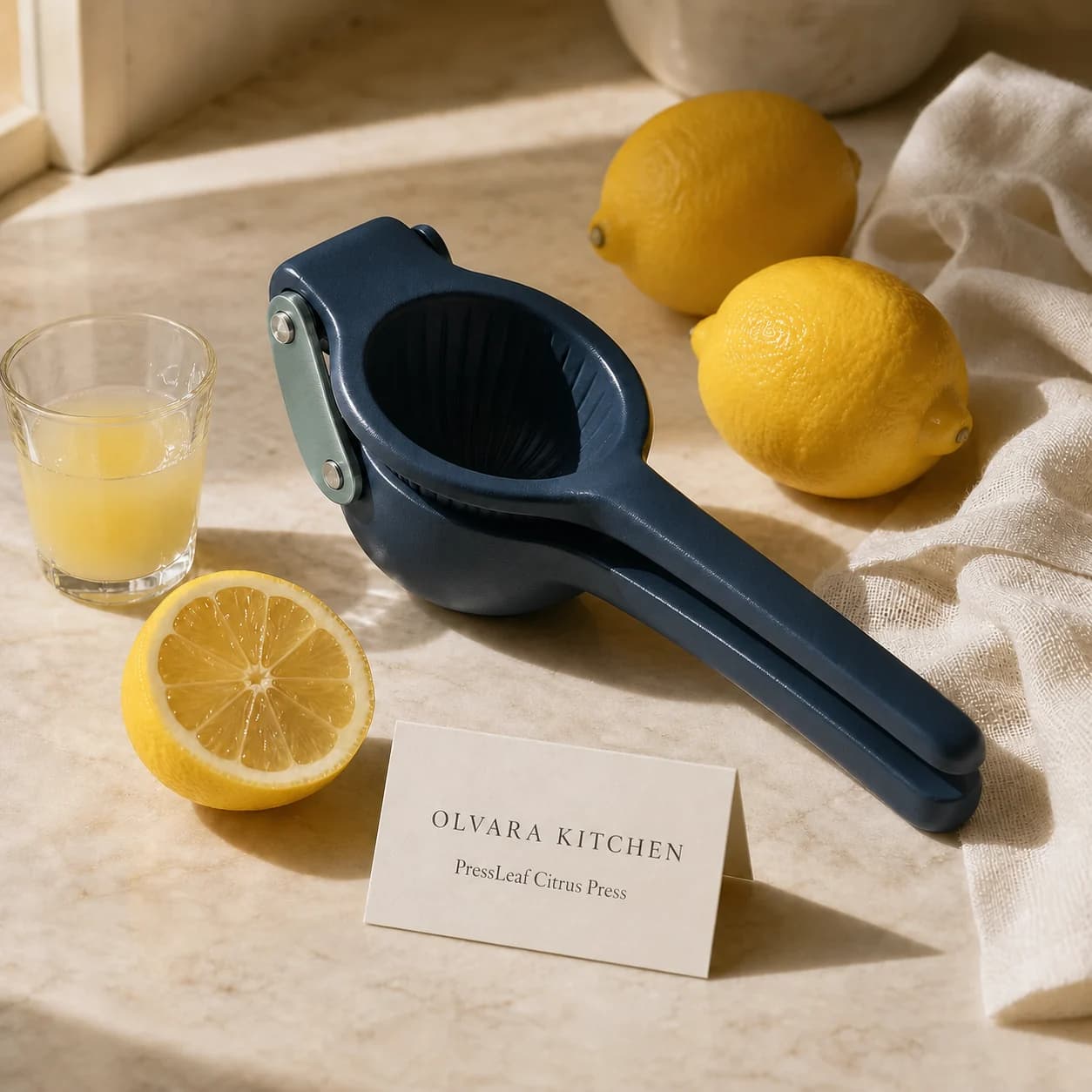 Citrus preparation with an Olvara hand press